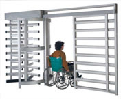 Fabricated from anodized aluminum, the THG-51SG is a perfect ADA compliant accessory to the THT-100ASTG full height turnstile series and is available in matching finishes 